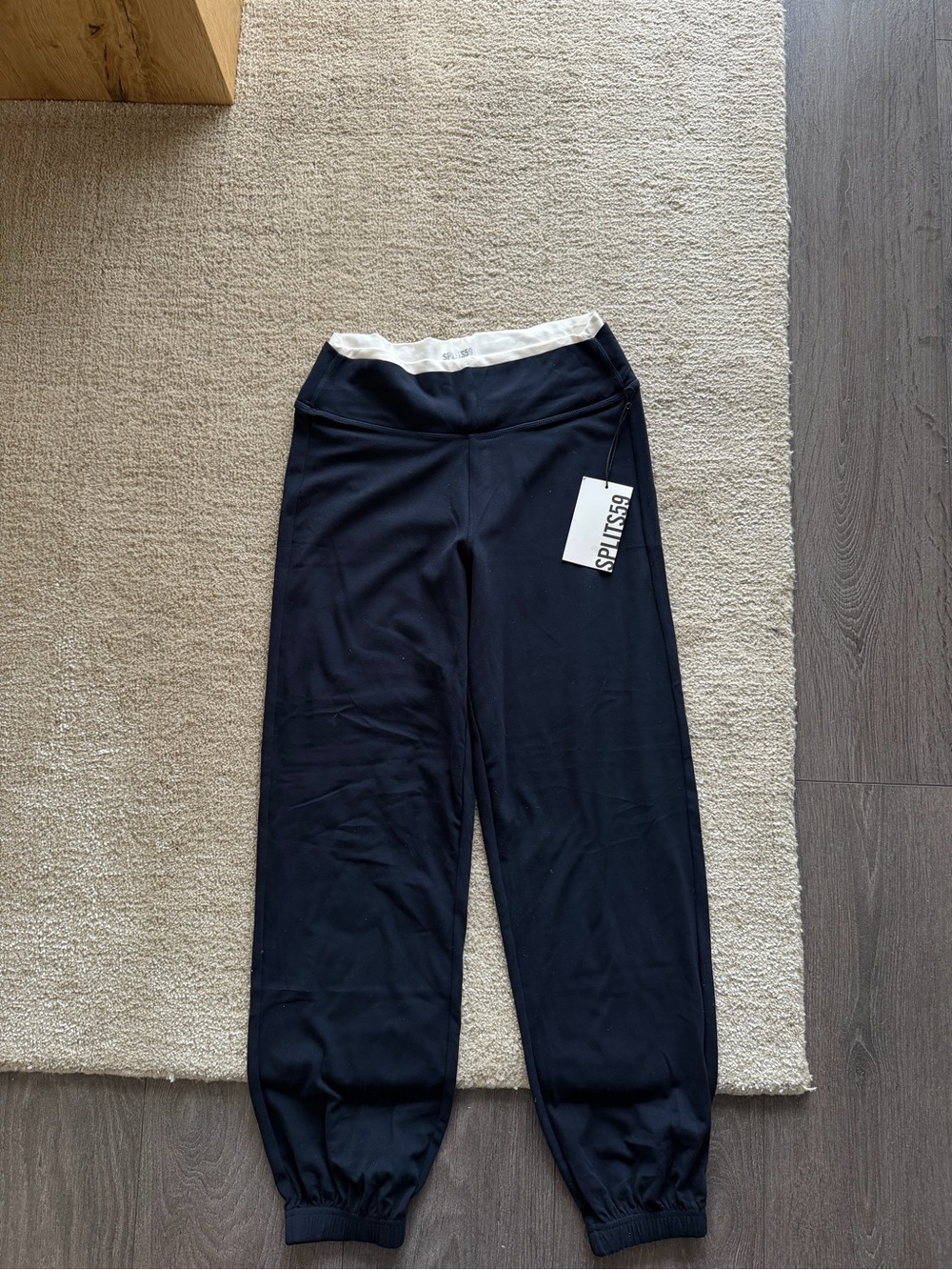Splits59 Black Jogger Sweatpants with White Waistband